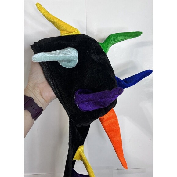 CIRQUE DU SOLEIL Jester Hat Dragon Tail Souvenir Black Spikes Plush Coplay - Picture 1 of 7